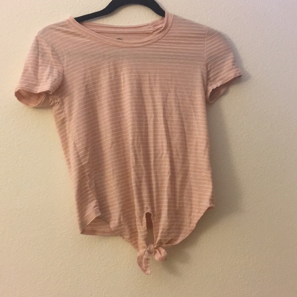 Striped Tie Front T-Shirt - Picture 1 of 4